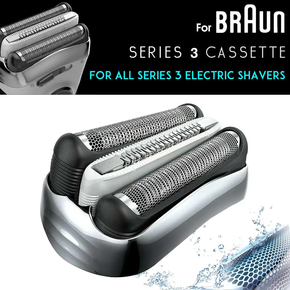 

Replacement Silver Electric Shaver Foil For Braun 32s 3 Series 300s 310s 320 330 340 345s 350cc 370cc 380 390cc 3040cc 3040s