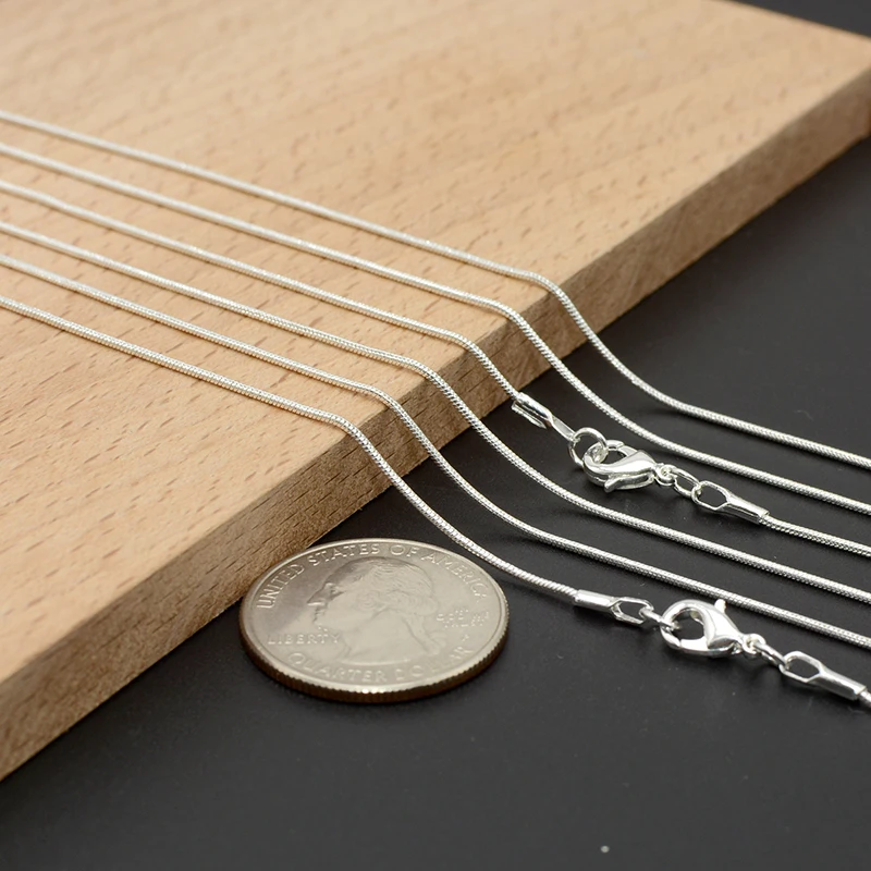 Серебряная цепочка-змейка NeoVogue 1 2 мм 16 18 20 24 дюйма 50 шт