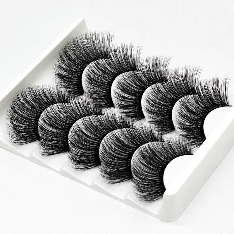 

5Pairs Full Stri Eyelashes Handmade 3D Soft Lashes Natural False Eyelashes Lashes Makeup Eyelash Extension for Beauty Eyelashes
