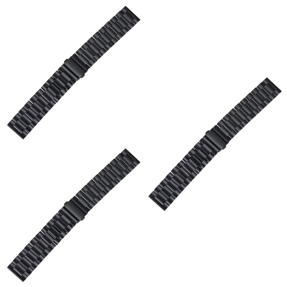 

3 pcs 22mm Width Metal Strap Watch Band Band for Gear S3 Watch(Black)
