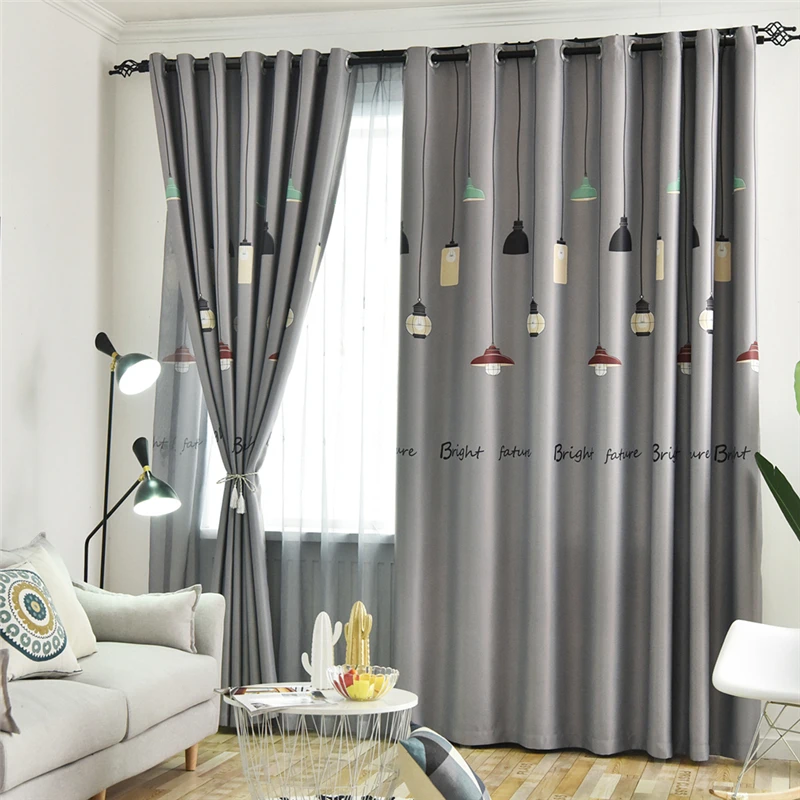 Черно-белая электрическая лампа в скандинавском стиле занавески для гостиной с