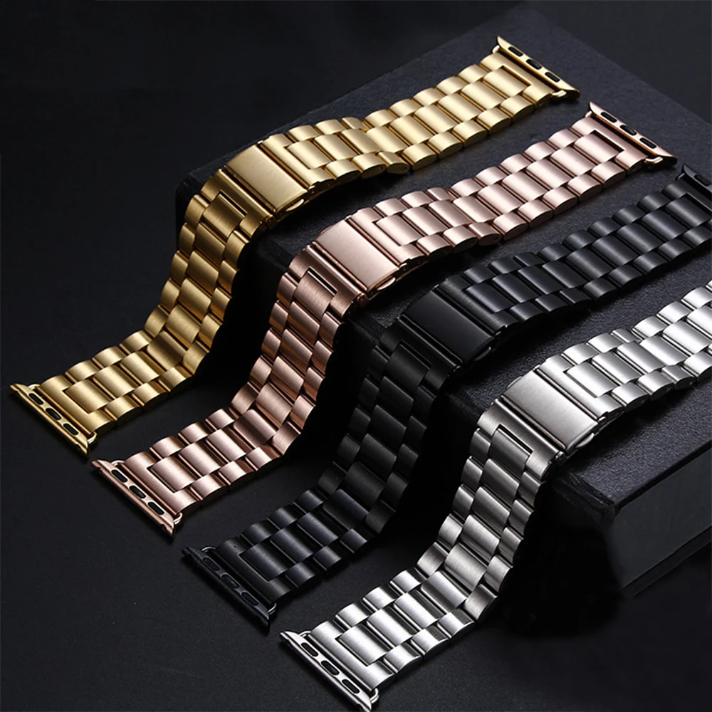 

Band For Apple Watch Series 6 SE 5 4 3 42mm 38mm 40MM 44MM Metal Stainless Steel Watchband Bracelet Strap for iWatch accessories