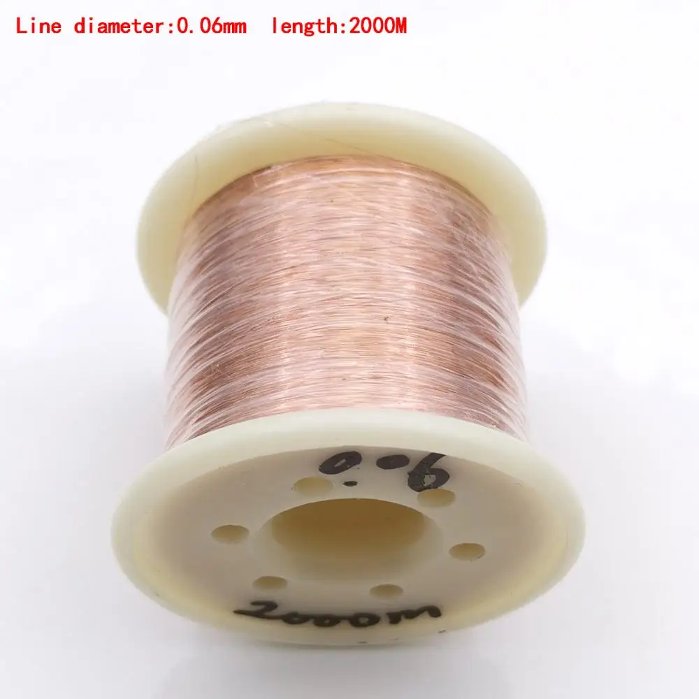 0.06mm 2000M 0.13mm 0.25mm 0.51mm 1mm 1.25mmQA Enameled Copper Wire Magnetic Wire For Inductance Coil Relay Electric Meter Coil Winding - Цвет: 0.06mm 2000M