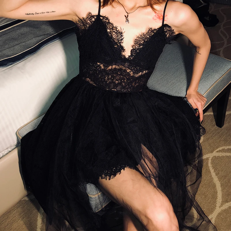 

Summer Backless Dress For Women V Neck Bud silk Spaghetti Strap Sleeveless High Waist Sexy Party Dresses Female 2020 Fashion