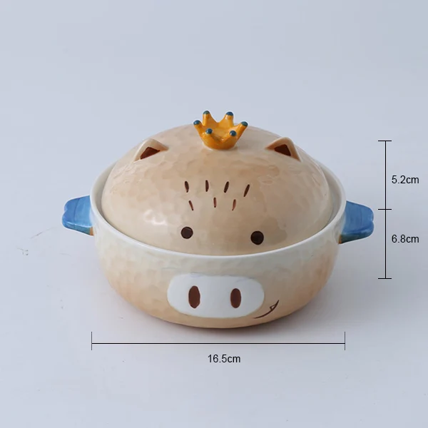 brown big bowl HOMIE 8,5 дюймовая тарелка для детей с милым рисунком из мультфильма 4,5/5,5 дюймов, миска со Свинкой, миска для кормления ребенка, обеденный ланч, контейнер для еды, ланч - Цвет: brown big bowl