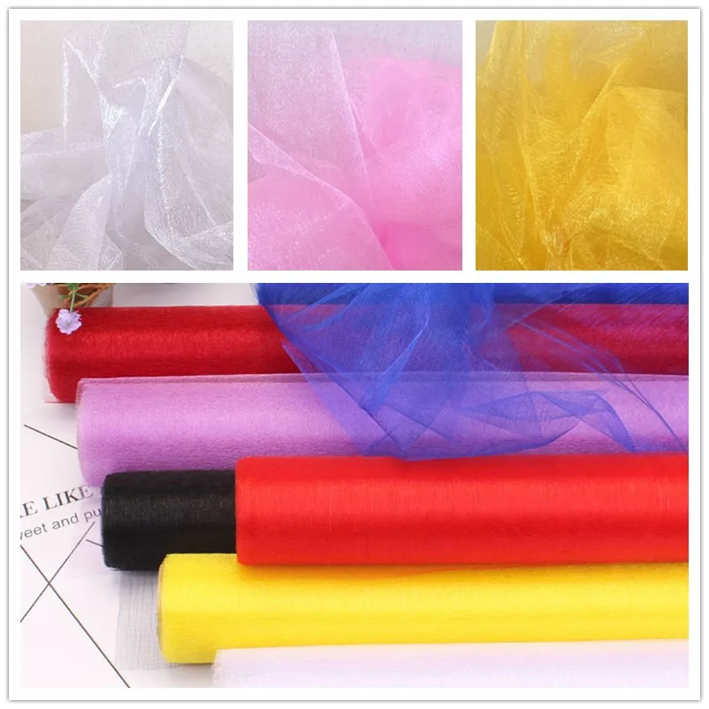 

5M 10M Party Decor Wedding Organza Tulle Fabric Sheer Swag Backdrop Curtain Rustic Wedding Decoration Baby Shower Party Event