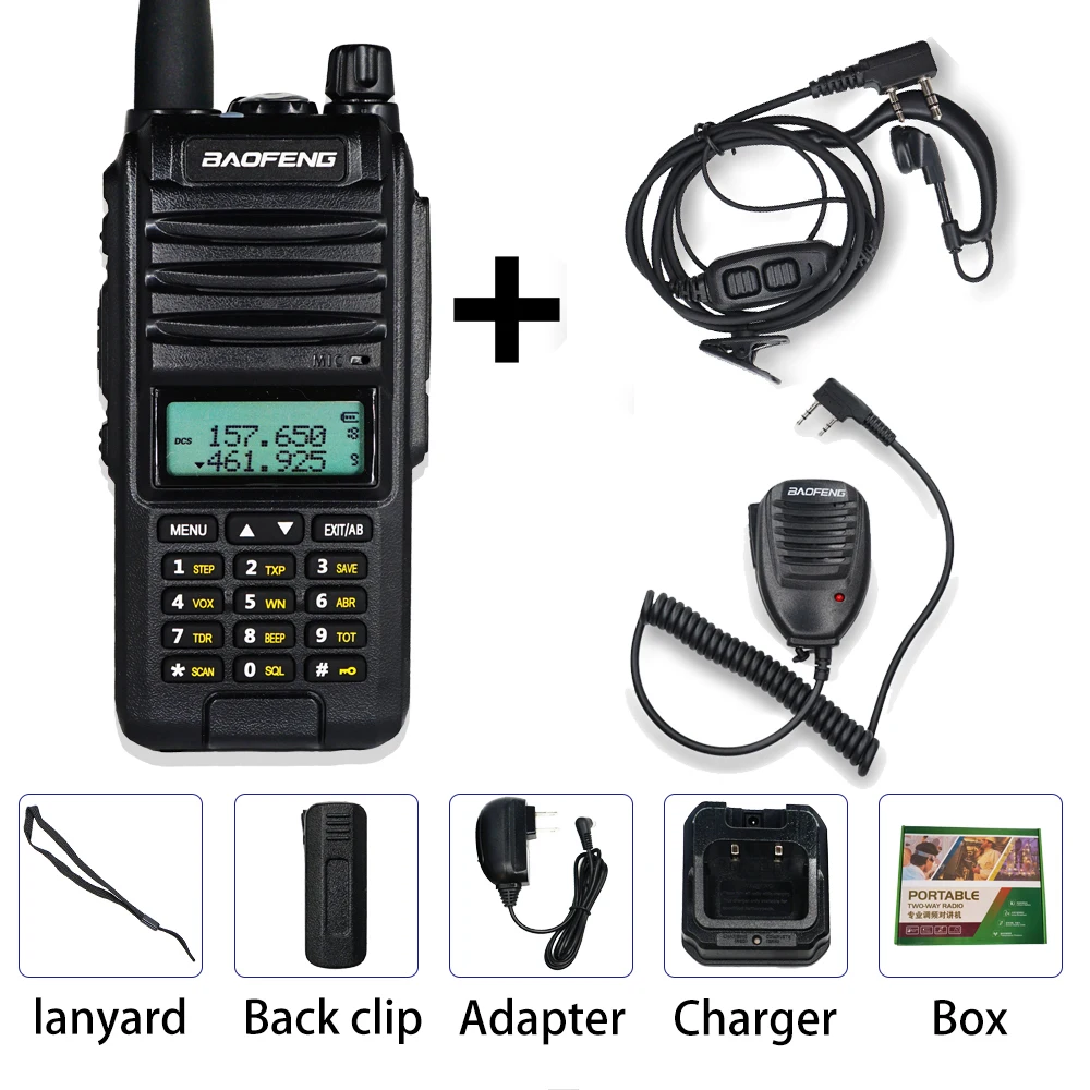 Add Earphone mic BaoFeng A58S трехдиапазонная 8 Вт рация 3800 мАч портативная CB Ham радио 10 км fm-приемопередатчик обновление UV-82hp двухстороннее радио UV82 - Цвет: Add Earphone mic