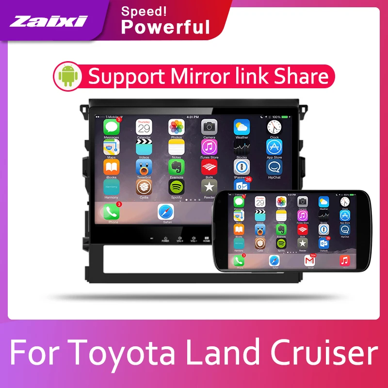 Автомобильная система Android 1080P IPS ЖК-экран для Toyota Land Cruiser LC200 2016 2017 2018 2019