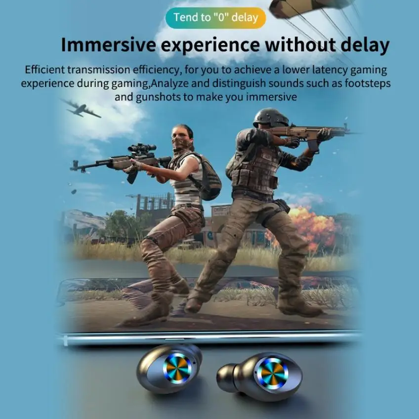 

TWS Bluetooth Wireless Earphones Touch Control Hifi Stereo 2000Mah Charging Box Sport Waterproof Earbuds Headset With Microphone