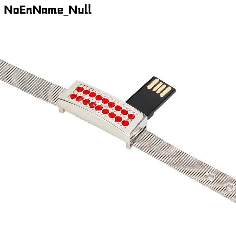 USB флеш-накопитель 32 Гб 128 ГБ 16 ГБ 4 ГБ Ювелирная ручка-накопитель 8 Гб кристальная металлическая USB флешка 64 Гб Флешка-браслет 16 Гб подарок