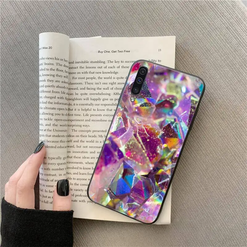 

Blue Pink Purple Gemstone Agate Marble crystal Phone Case For Samsung A72 A52 A32 A50 A70 A51 A12 M31 A71 A41 A21 A31 A11 A02