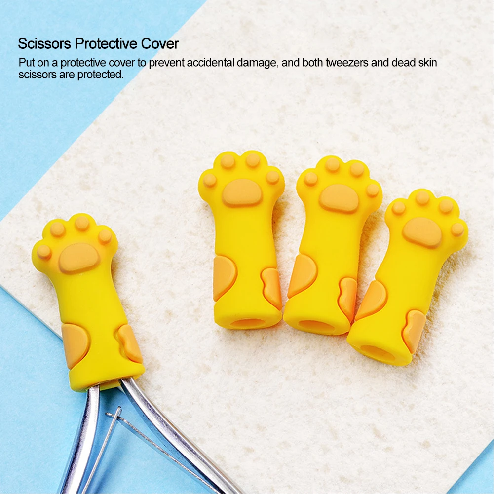 

Cute Cat Paw Silicone Nipper Cover Protective Sleeve For Nail Cuticle Scissors Manicure Pedicure Tools Dead Skin Tweezers Cap