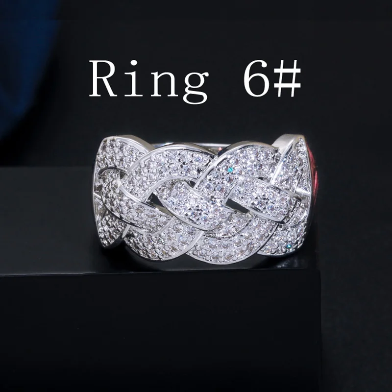 White Gold 6 Pera, кубический цирконий, женские золотые ювелирные изделия, большой массивный широкий браслет, браслет, кольцо, набор для роскошного свадебного костюма, аксессуары Z054 - Окраска металла: White Gold 6