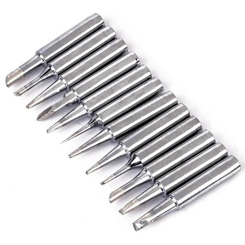 

12Pcs Soldering Tips Oxygen-Free Copper Soldering Iron Tips Kit for 936, 937, 938, 969, 8586, 852D Soldering Station