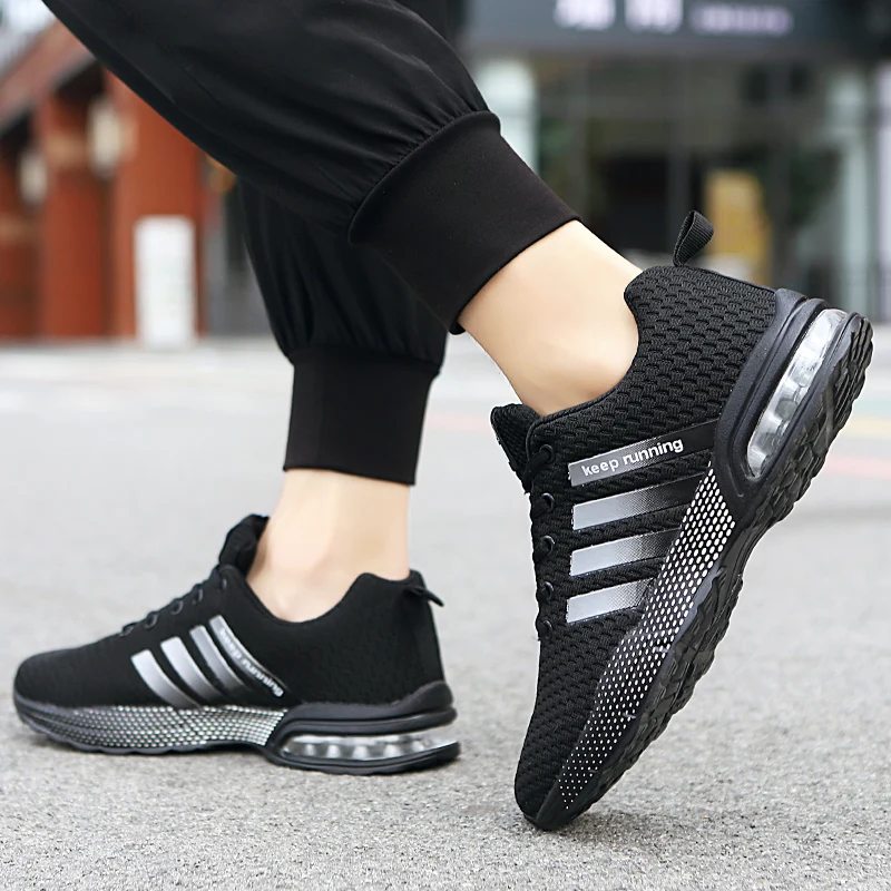 New Air Cushion Golf Shoes White Gray Mesh Breathable Men's Golf Walking Sneakers Men's Grass Training Shoes Non-slip Golf Shoes