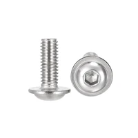 uxcell m6x16mm 304 stainless steel flanged button head socket cap screws 20 pcs