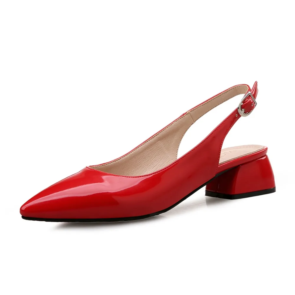 

VICONE Women Summer Patent Leather Pointed Toe Office Lady Mature Fashion Heels V10071