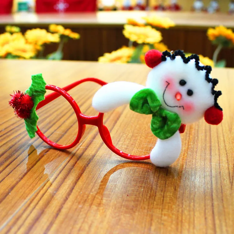 

1 PC Fashion Glasses Frame For Christmas Accessories Happy New Year Party Gift Santa Claus Snowman For Women Men Children