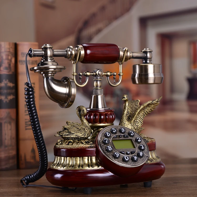 Ретро Винтажные антикварные Проводные телефоны в виде лебедя Европейский
