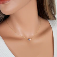 evil eye pendant necklace for women thin gold siliver color choker blue lucky eye fashion jewelry aesthetic chain necklace