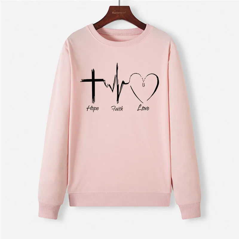 Новинка Женская толстовка с надписью Love пуловер длинным рукавом розовая круглым