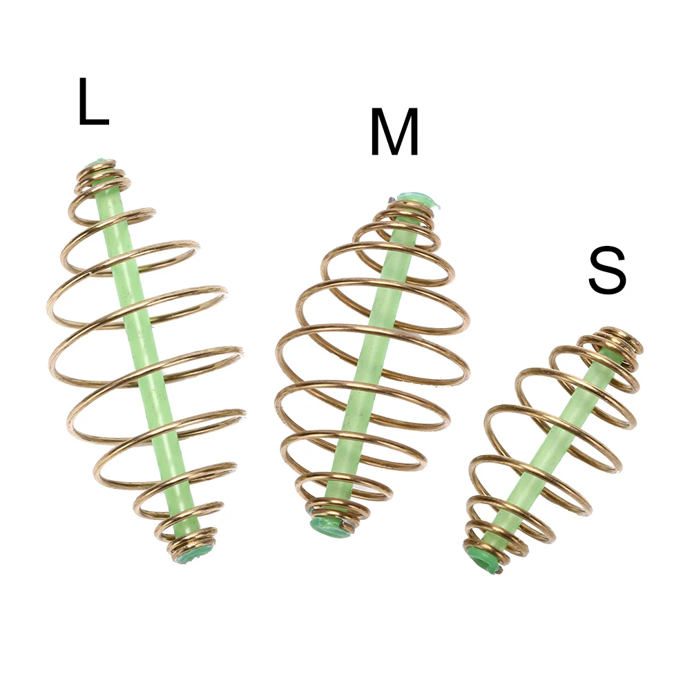 

Hot Sale 10pcs/lot Bait Feeder Spring for Carp Fishing Fresh & Saltwater Fishing Rig Bait Feeder Cages & Method Leader