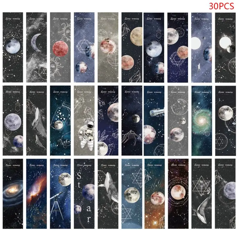 

30pcs Planet Bookmarks Paper Page Notes Label Message Card Book Marker School Supplies Stationery D08A