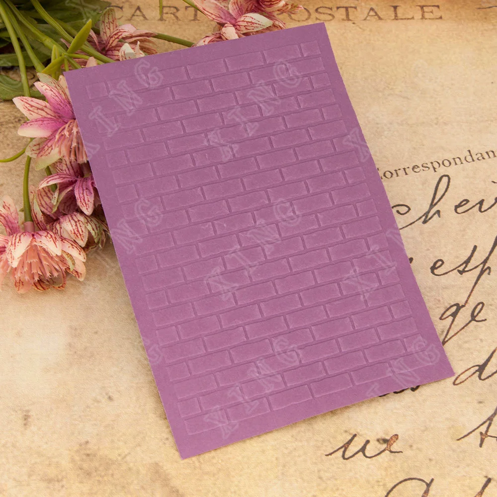 Прибытие нового кирпичной стены фон Декорация 3D Пластиковый вытискивания папки DIY Фотоальбом Бумага Ремесло Сделайте свадебную открытку Поставки.