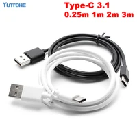 wholesale 25cm 1m 2m 3m new usb 3 1 type c data sync fast charger cable for samsung s8 s8plus for huawei lg charging cable