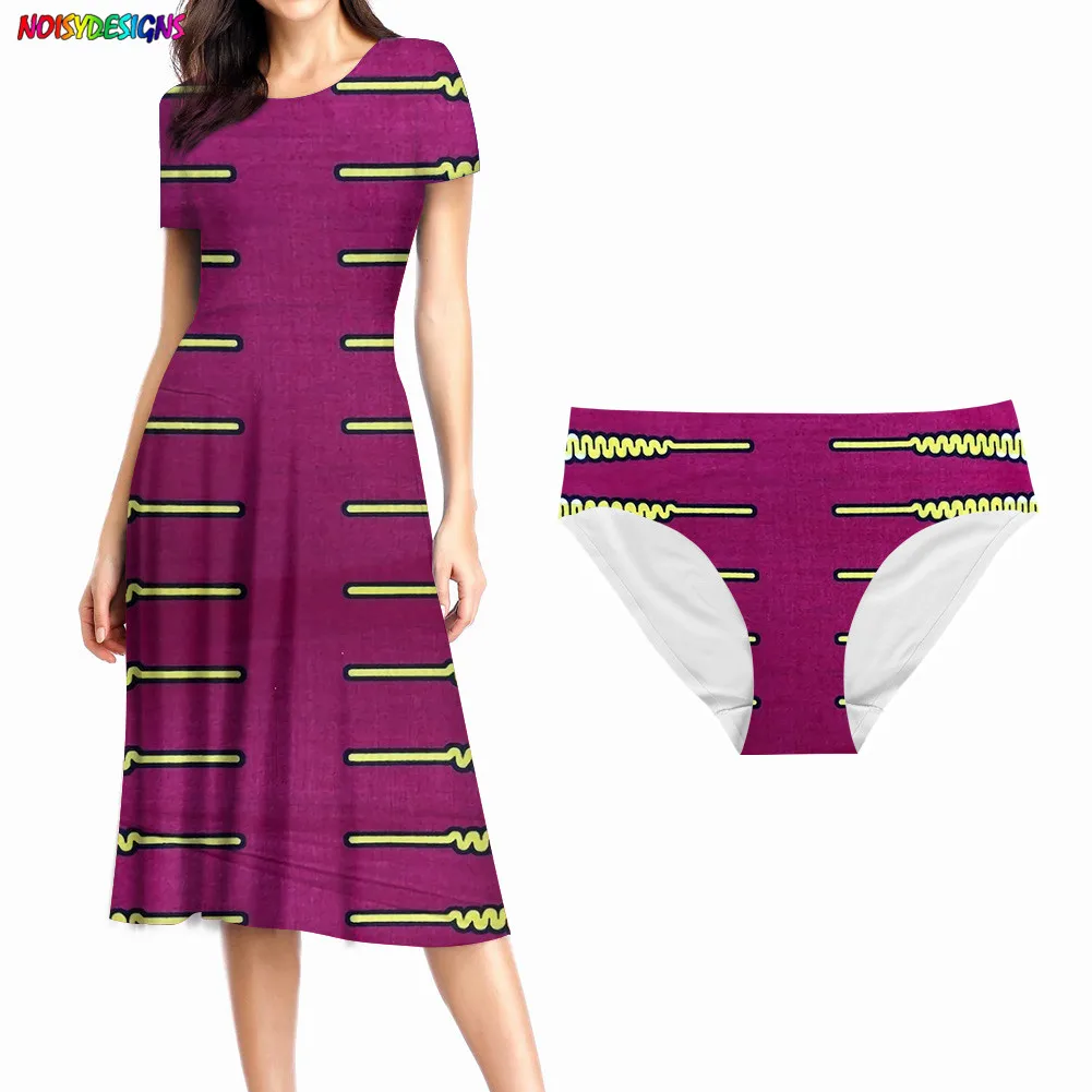 

Платье женское, с круглым вырезом и коротким рукавом, розовое, с Африканским принтом