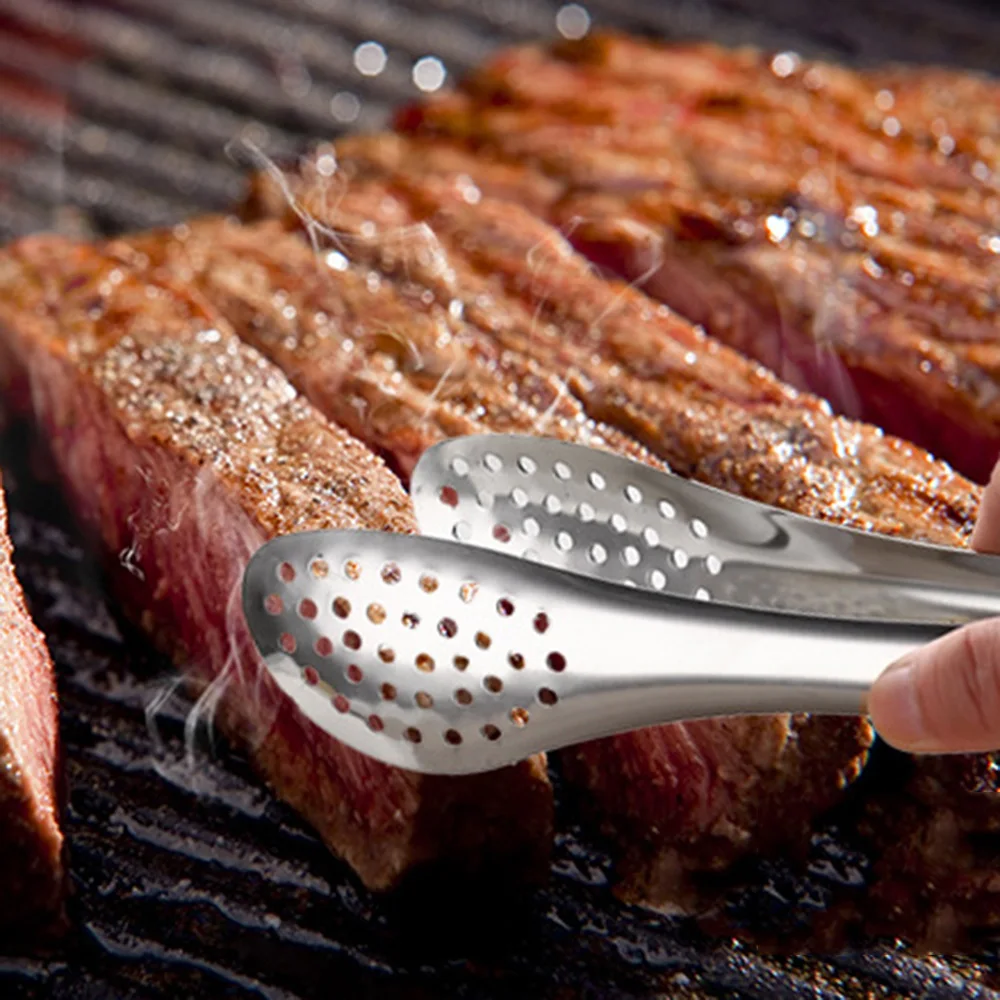 

BBQ Tongs Stainless Steel Kitchen Tongs Salad Bread Tongs Stainless Steel Non-slip Cooking Clip Grill Kitchen Accessories