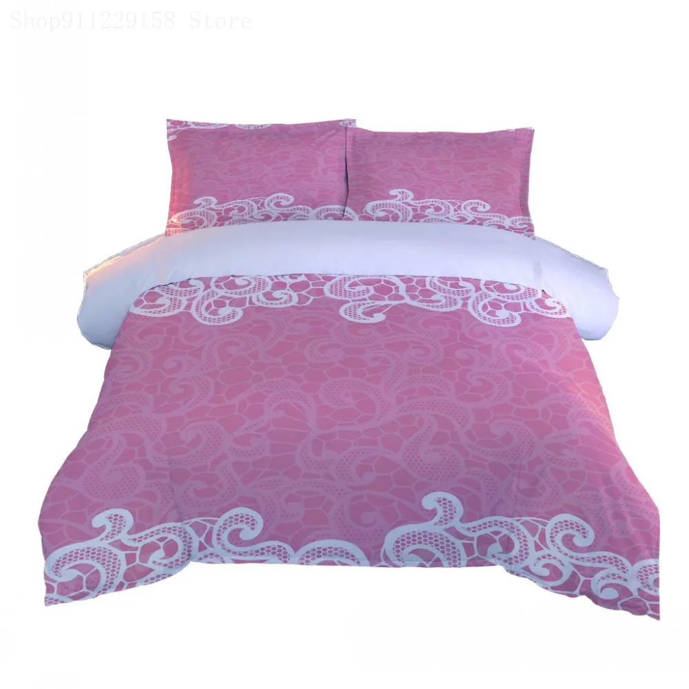 

Chinese Style Modern Bedding Sets 2/3Pcs Pink Duvet Cover Super comfortable Quilt Cover 240*260 Full Size Comforter Sets