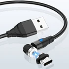Хит продаж! 540 вращаться Магнитный Кабель с разъемом Micro USB Type-C кабель для зарядки Магнитный Кабель зарядного устройства для iPhone 11 Pro XS Max Samsung Xiaomi