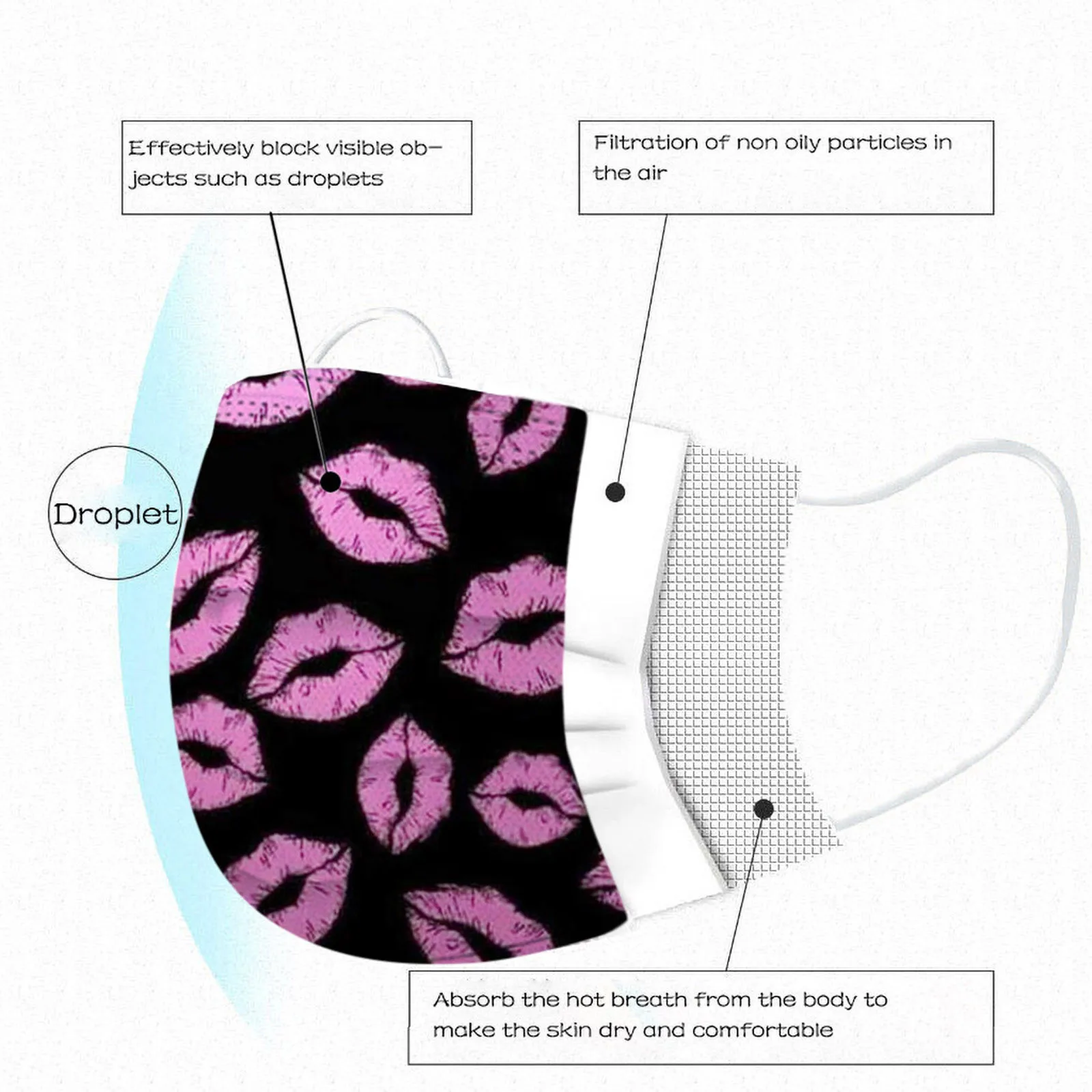 

50pc Adult Disposable Face Mouth Mask Women Men Tie-dye Star Face Mask 3 Layer Filter Hygiene Earloop Mascarilla Masque d5
