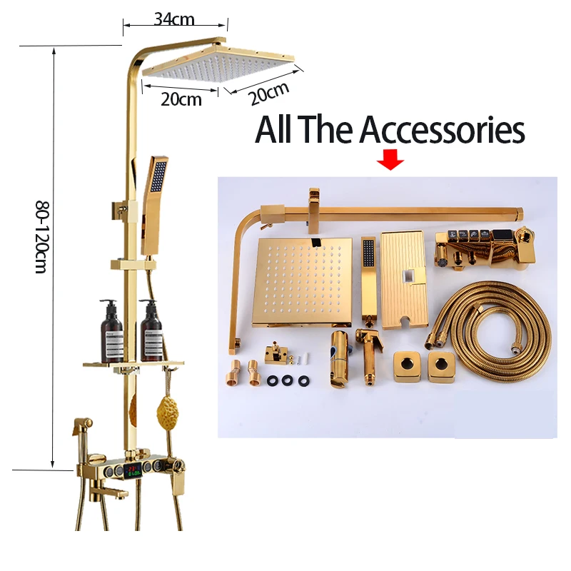 Смеситель для душа с цифровым дисплеем и функцией поддержания температуры -