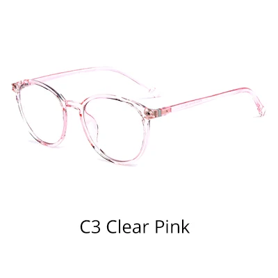 C3 Clear Pink Ralferty, круглый синий светильник, очки для компьютера TR90, оправа для оптических линз, женские, без диоптрий, розовые очки K28009 - Цвет оправы: C3 Clear Pink