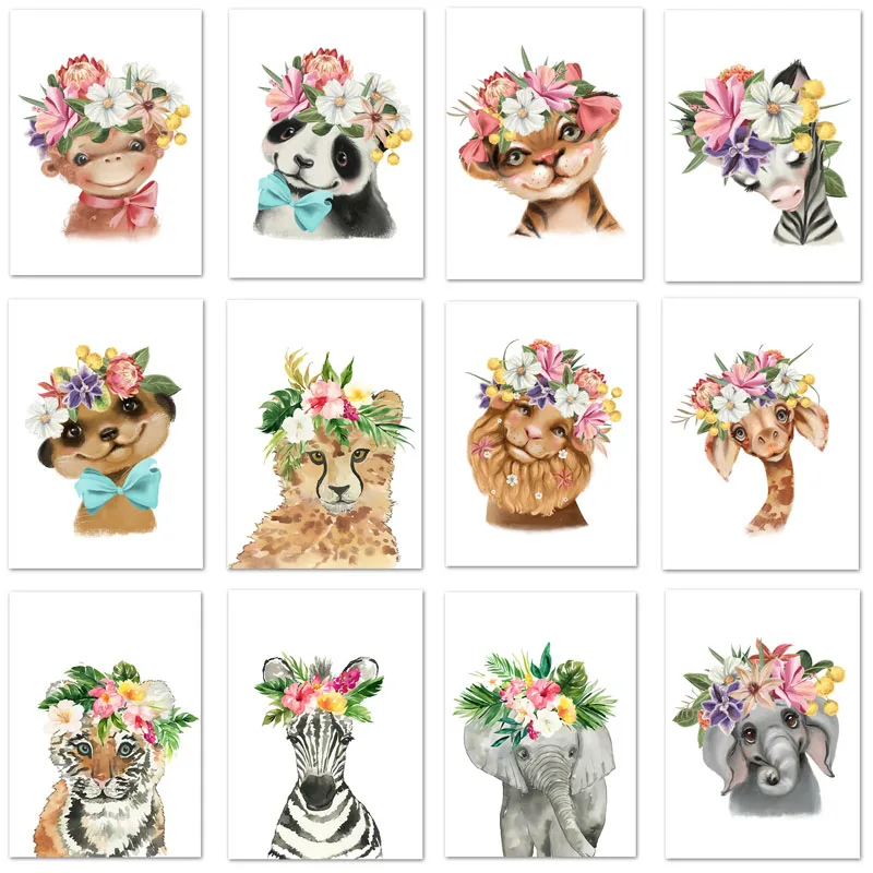 

DIY Cute Animal Flower Style Square Diamond Painting Colorful Handmade Cross Stitch Embroidery Mosaic Home Room Wall Decor