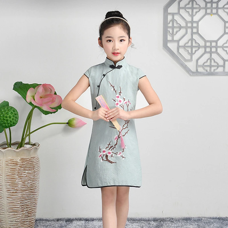 Чонсам для девочек новинка 2020 юбка принцессы в китайском Ретро западном стиле