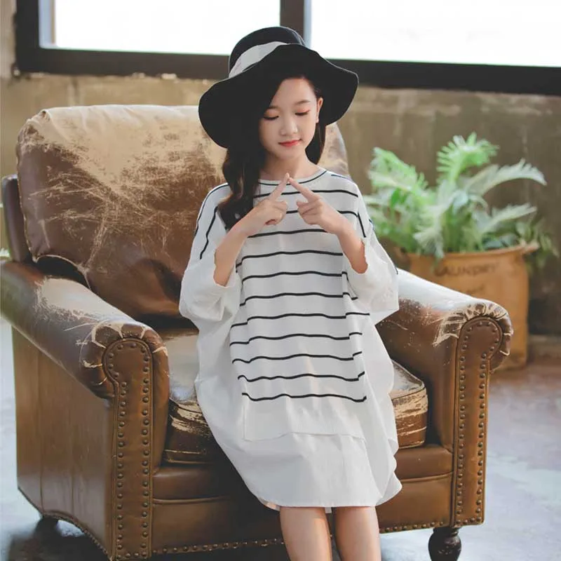 Платье для девочек коллекция 2019 года осенне-зимнее трикотажное детское платье в