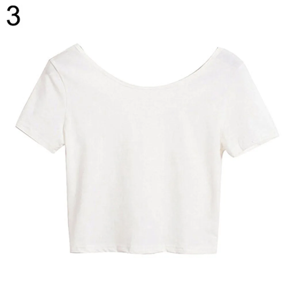 

Sexy Scoop Neck Tops 2020 New Women Short Sleeve Bare-Midriff Casual T-Shirt Summer Sexy Scoop Casual Female Tees All-match