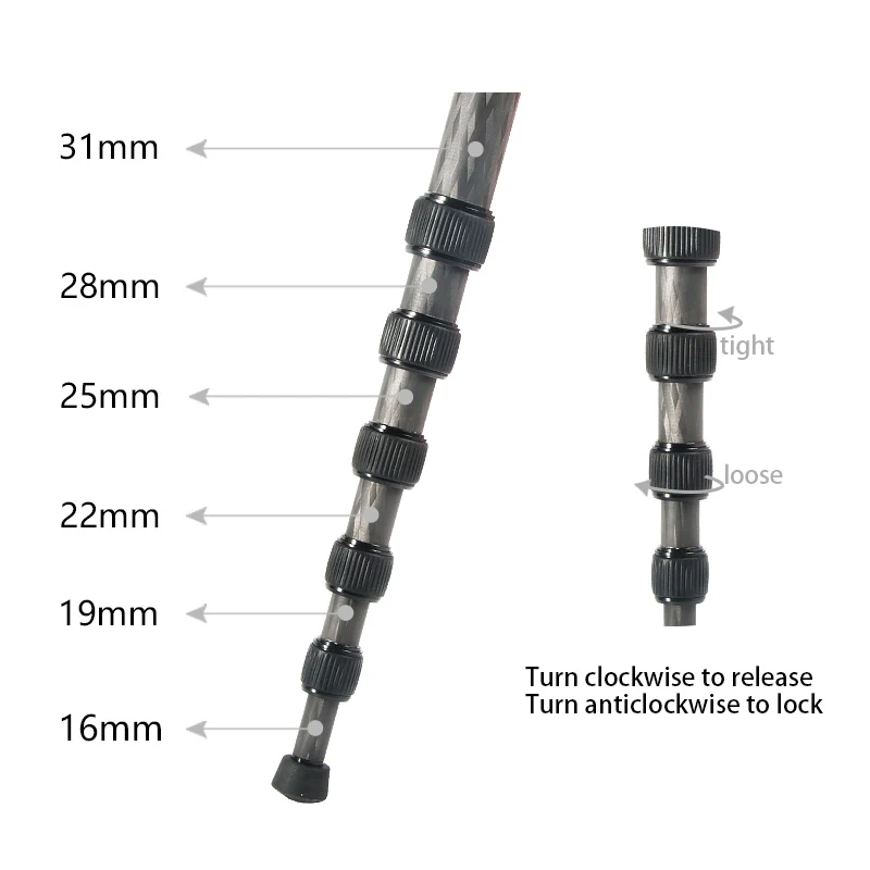 

BEXIN P306C Professional Monopod Carbon Fiber Lightweight Holder Dslr Video Stant Selfie Stick Tripod Monopod for Camera Phone