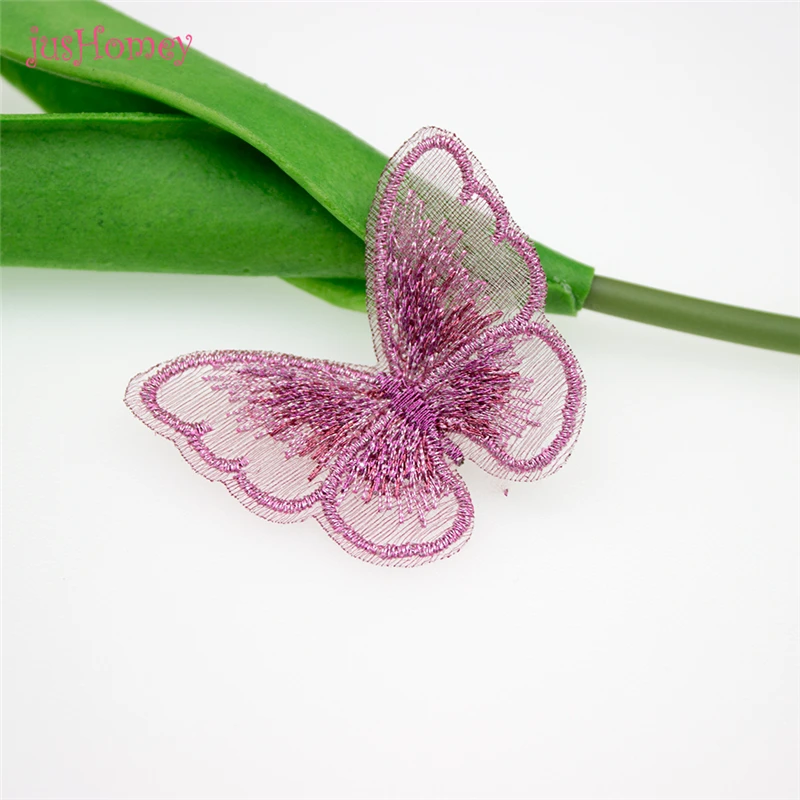 30 шт. шикарная вышивка из органзы с аппликацией в виде бабочек тканевые бабочки