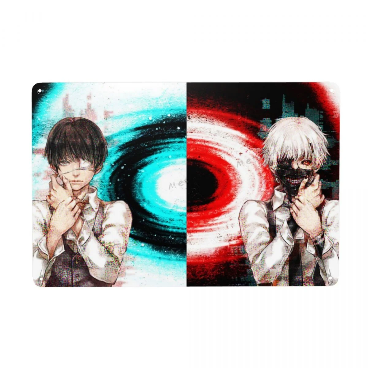 

Art Metal Tin Signs Tokyo Ghoul Ken Kaneki Fantasy Manga Iron Plaque Painting Home Bar Room Decor Wall Art Vintage Modern