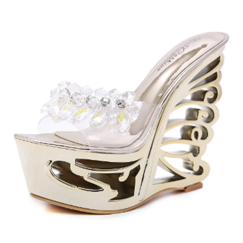 

Slippers women's shoes High Heels Sandals crystal through shoes special heels Super High Heels Sandals high heels shoes