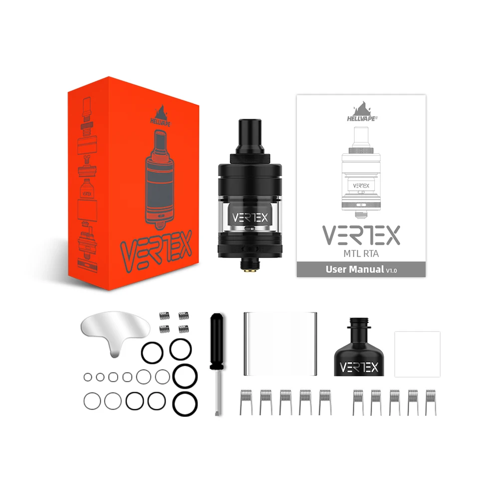 Original Hellvape Vertex RTA 2ml Atomizer Dual Posts for Single Coil Building Vape Tank Electronic Cigarette Vaporizer Vs Zeus X |