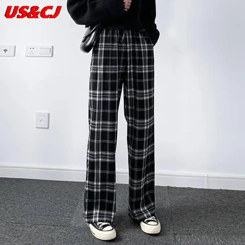 

Женские винтажные повседневные свободные брюки с широкими штанинами в стиле Харадзюку, универсальные уличные брюки в стиле хип-хоп унисекс...