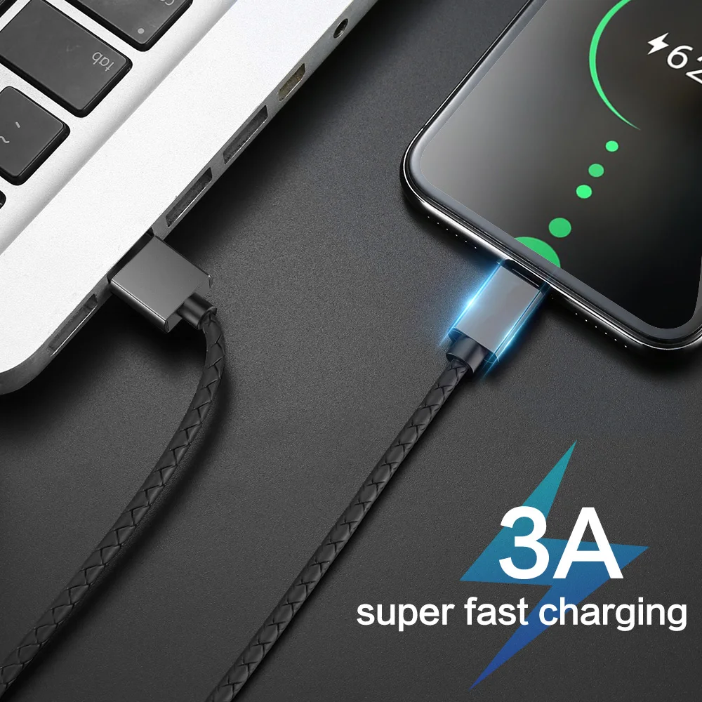Магнитный кабель Moucit 3A 1 м Micro usb type C для iPhone быстрая зарядка USB магнитное зарядное