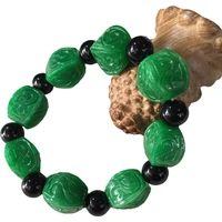 kyszdl natural green stone carved bracelet fashion jewelry bracelet gift for men and women