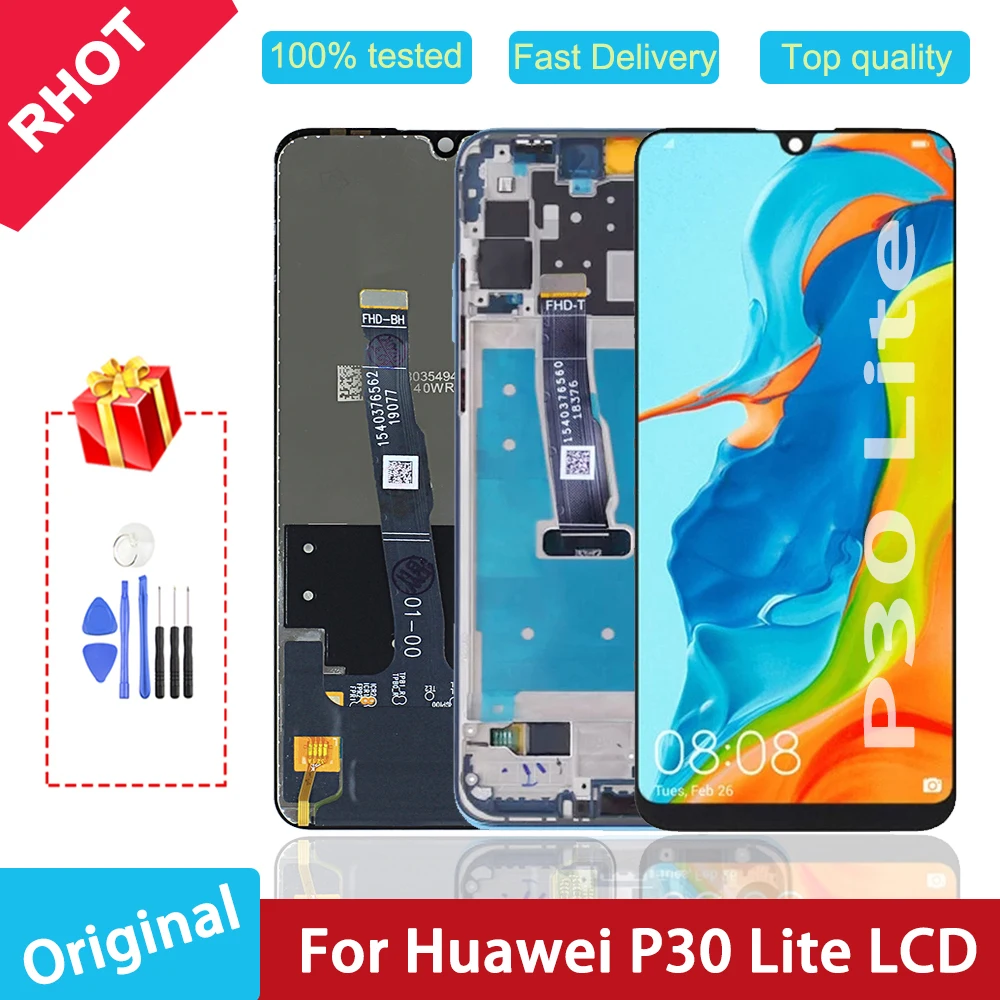 

100% tested original 6.15" LCD Display for Huawei P30 Lite / Nova 4e LCD touch screen digital assembly,with MAR-LX1 LX2 AL01