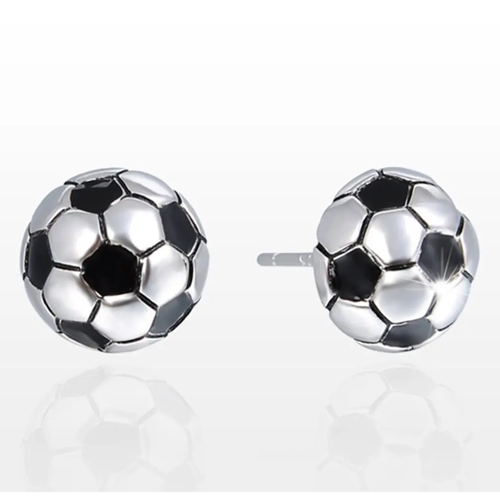 Уникальные серьги Футбол Симпатичные серьги-гвоздики для женщин Дамская мода